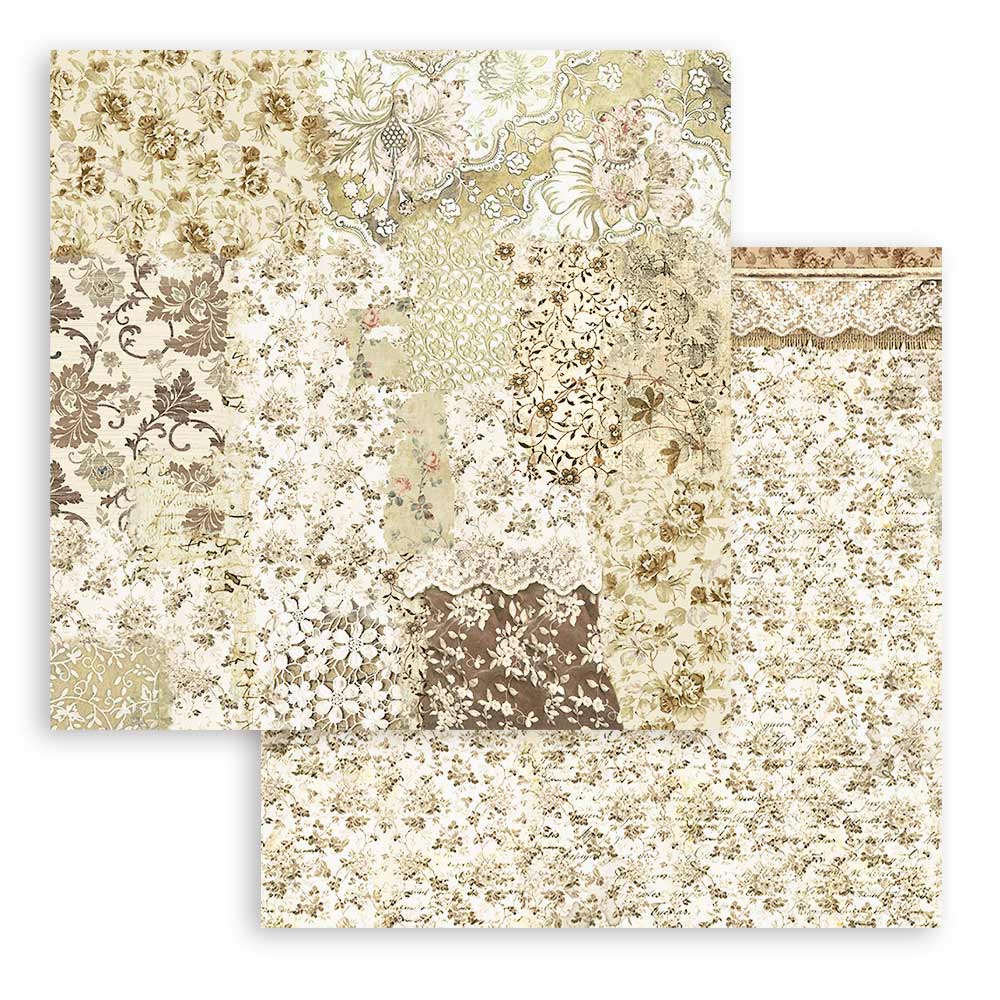 Stamperia Scrapbooking Pad 10 sheets cm 30,5x30,5 (12"x12") - Old Lace