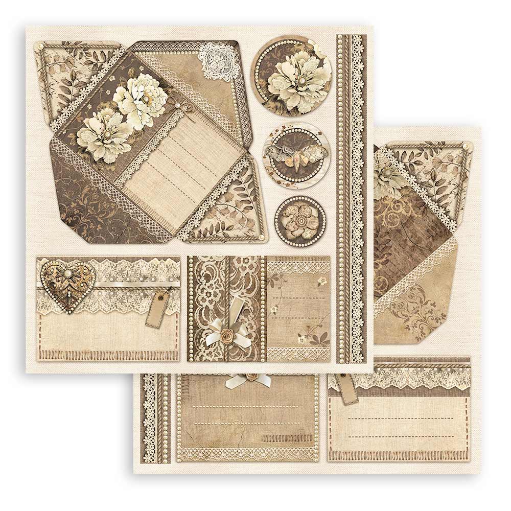 Stamperia Scrapbooking Pad 10 sheets cm 30,5x30,5 (12"x12") - Old Lace