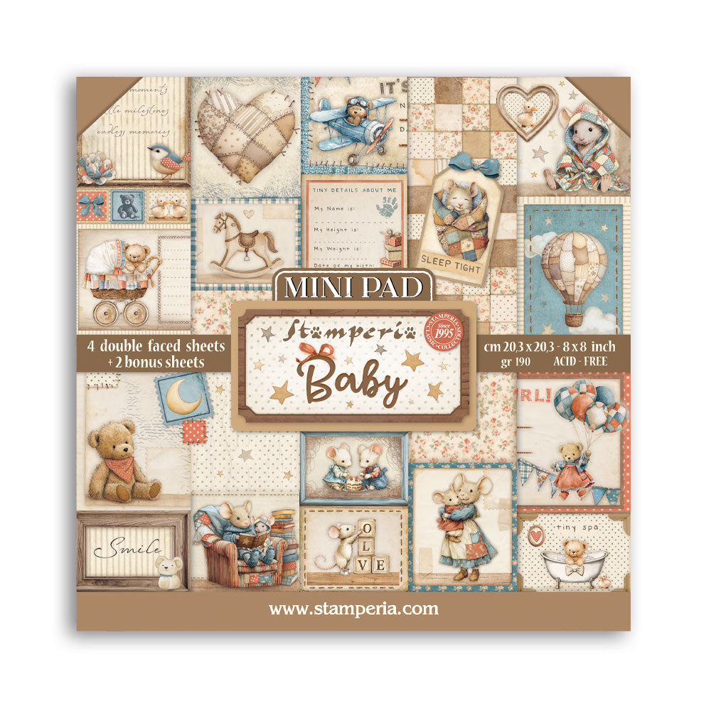 Stamperia Baby 8×8 Inch Mini Pad (SBBMS001)