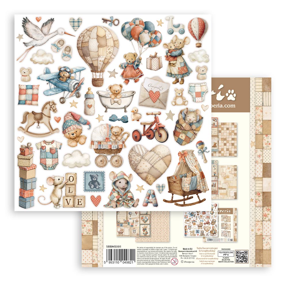 Stamperia Baby 8×8 Inch Mini Pad (SBBMS001)