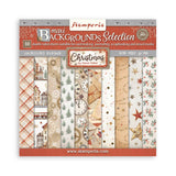 Stamperia Scrapbooking Small Pad 10 sheets cm 20,3X20,3 (8"X8") Backgrounds Selection - Gear up for Christmas SBBS111