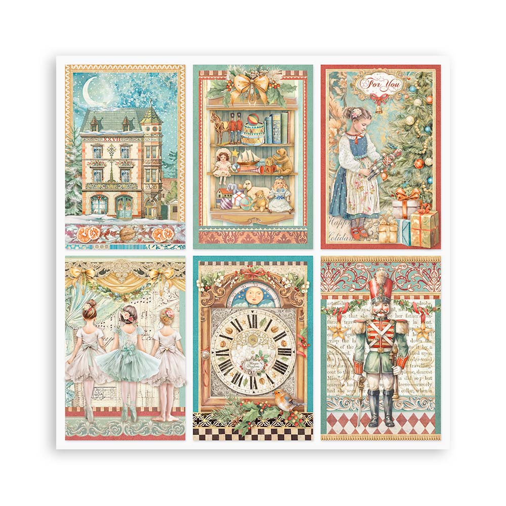 Stamperia Scrapbooking Small Pad 10 sheets cm 20,3X20,3 (8"X8") - The Nutcracker SBBS112