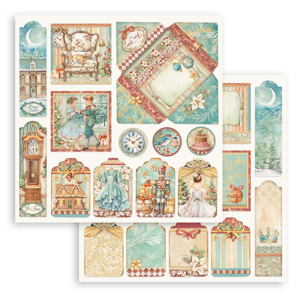 Stamperia Scrapbooking Small Pad 10 sheets cm 20,3X20,3 (8"X8") - The Nutcracker SBBS112