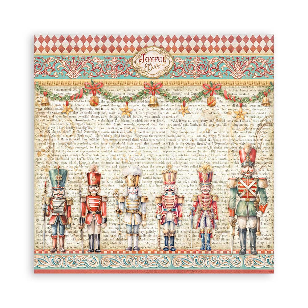 Stamperia Scrapbooking Small Pad 10 sheets cm 20,3X20,3 (8"X8") - The Nutcracker SBBS112