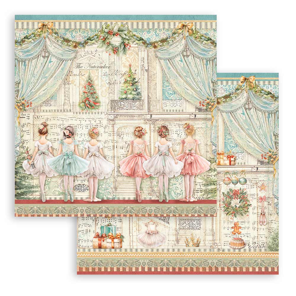 Stamperia Scrapbooking Small Pad 10 sheets cm 20,3X20,3 (8"X8") - The Nutcracker SBBS112