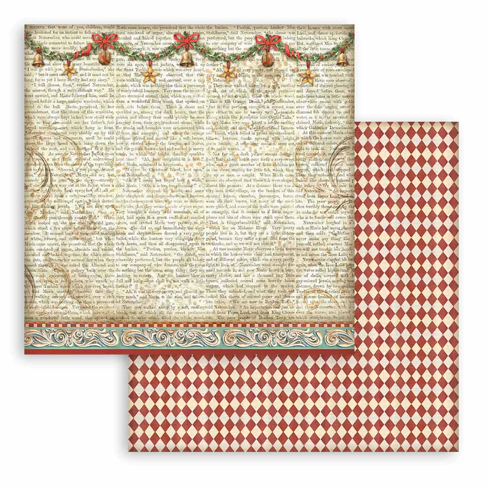 Stamperia Scrapbooking Small Pad 10 sheets cm 20,3X20,3 (8"X8") Backgrounds Selection - The Nutcracker SBBS113