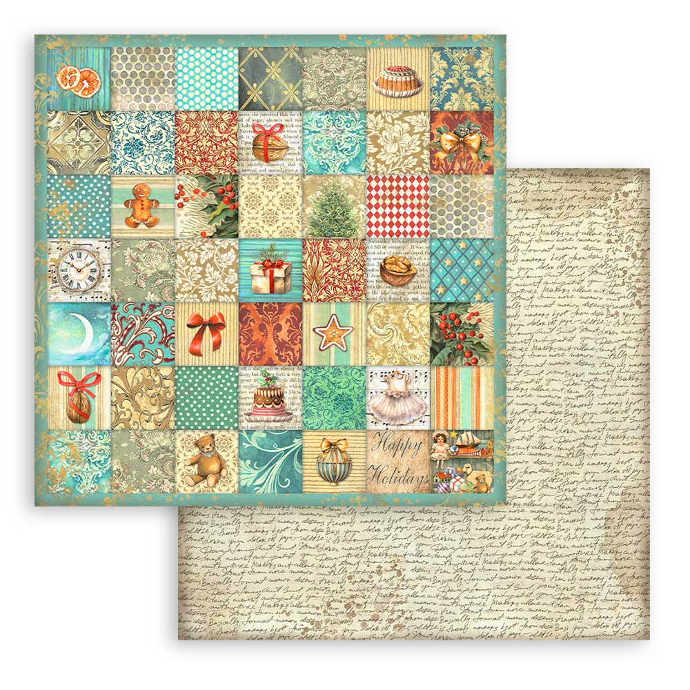 Stamperia Scrapbooking Small Pad 10 sheets cm 20,3X20,3 (8"X8") Backgrounds Selection - The Nutcracker SBBS113