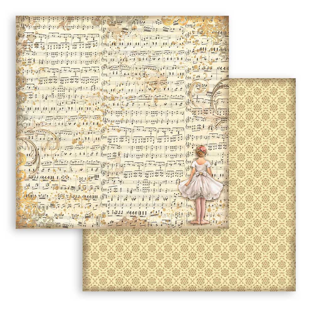 Stamperia Scrapbooking Small Pad 10 sheets cm 20,3X20,3 (8"X8") Backgrounds Selection - The Nutcracker SBBS113