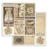 Stamperia Scrapbooking Small Pad 10 sheets cm 20,3X20,3 (8"X8") - Old Lace