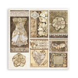 Stamperia Scrapbooking Small Pad 10 sheets cm 20,3X20,3 (8"X8") - Old Lace