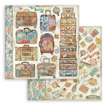 Stamperia Art of Travelling 8x8 Inch Paper Pack (SBBS120)