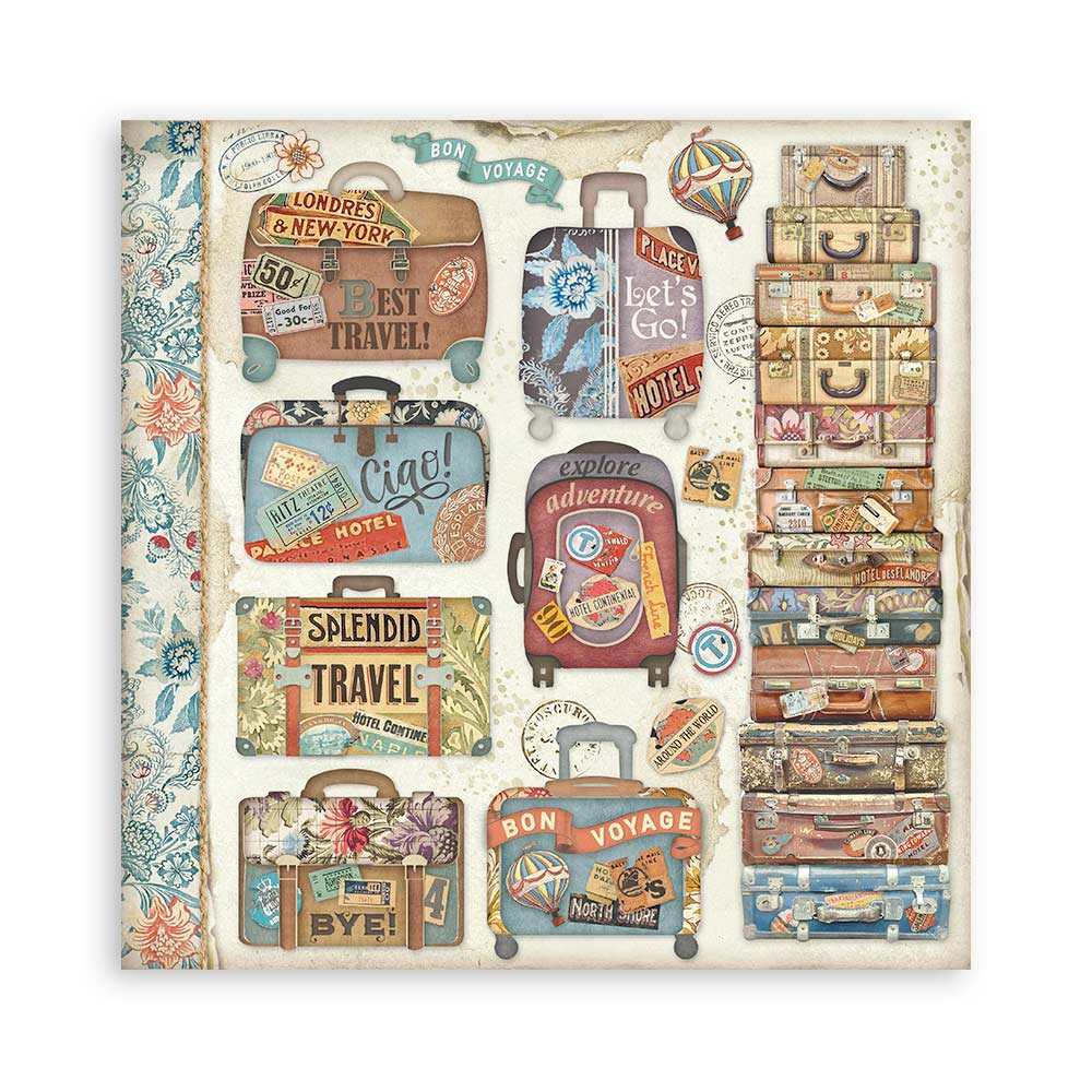 Stamperia Art of Travelling 8x8 Inch Paper Pack (SBBS120)