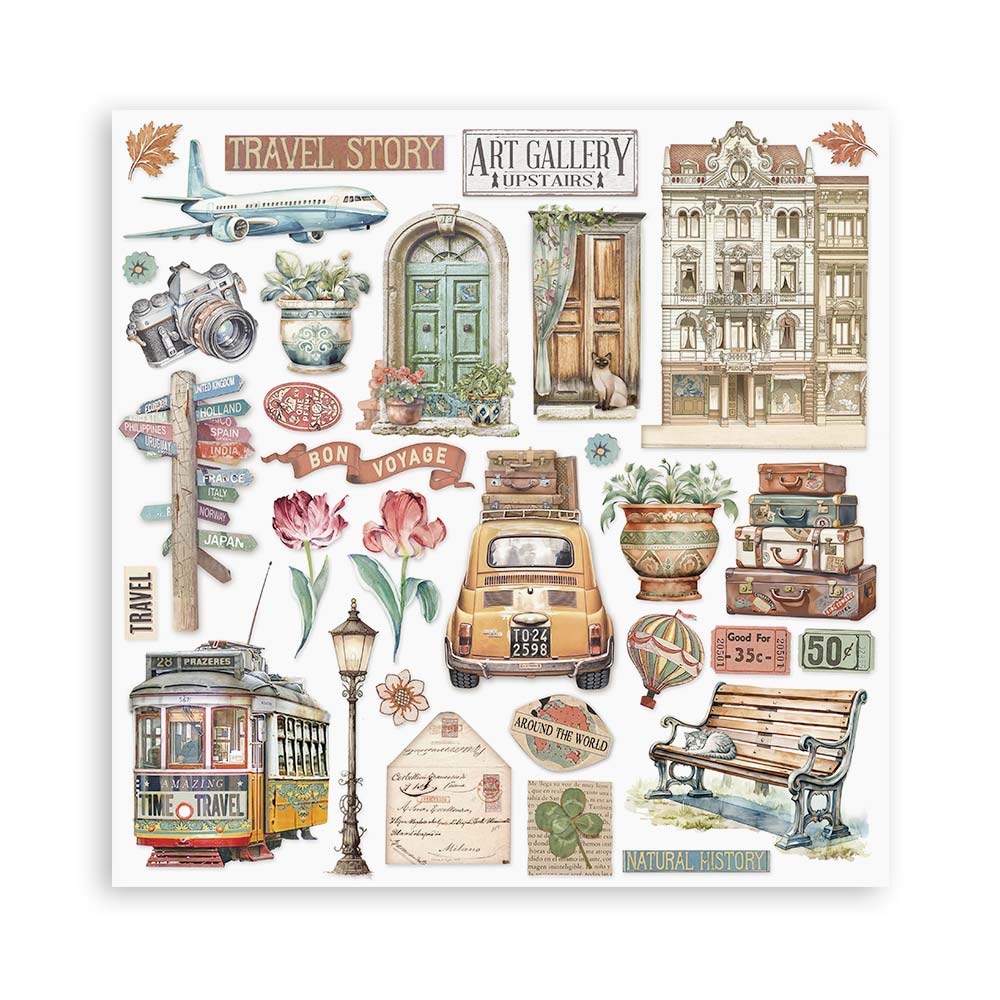 Stamperia Art of Travelling 8x8 Inch Paper Pack (SBBS120)