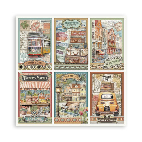 Stamperia Art of Travelling 8x8 Inch Paper Pack (SBBS120)