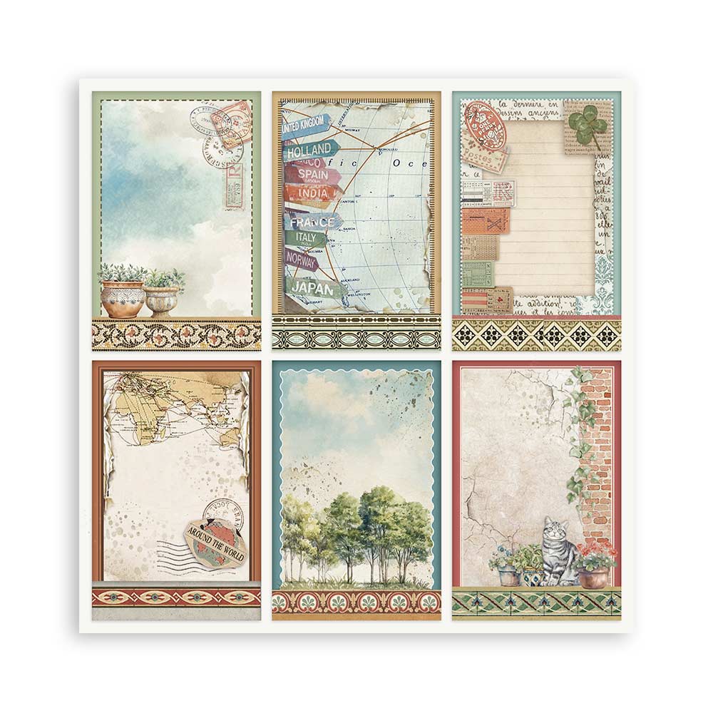 Stamperia Art of Travelling 8x8 Inch Paper Pack (SBBS120)