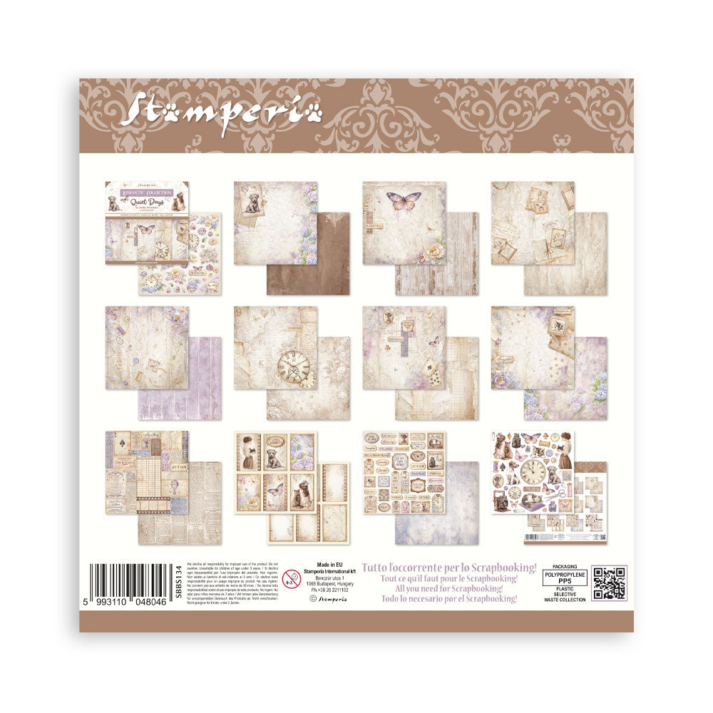 Stamperia Quiet Days 8x8 Paper Pack (SBBS134)