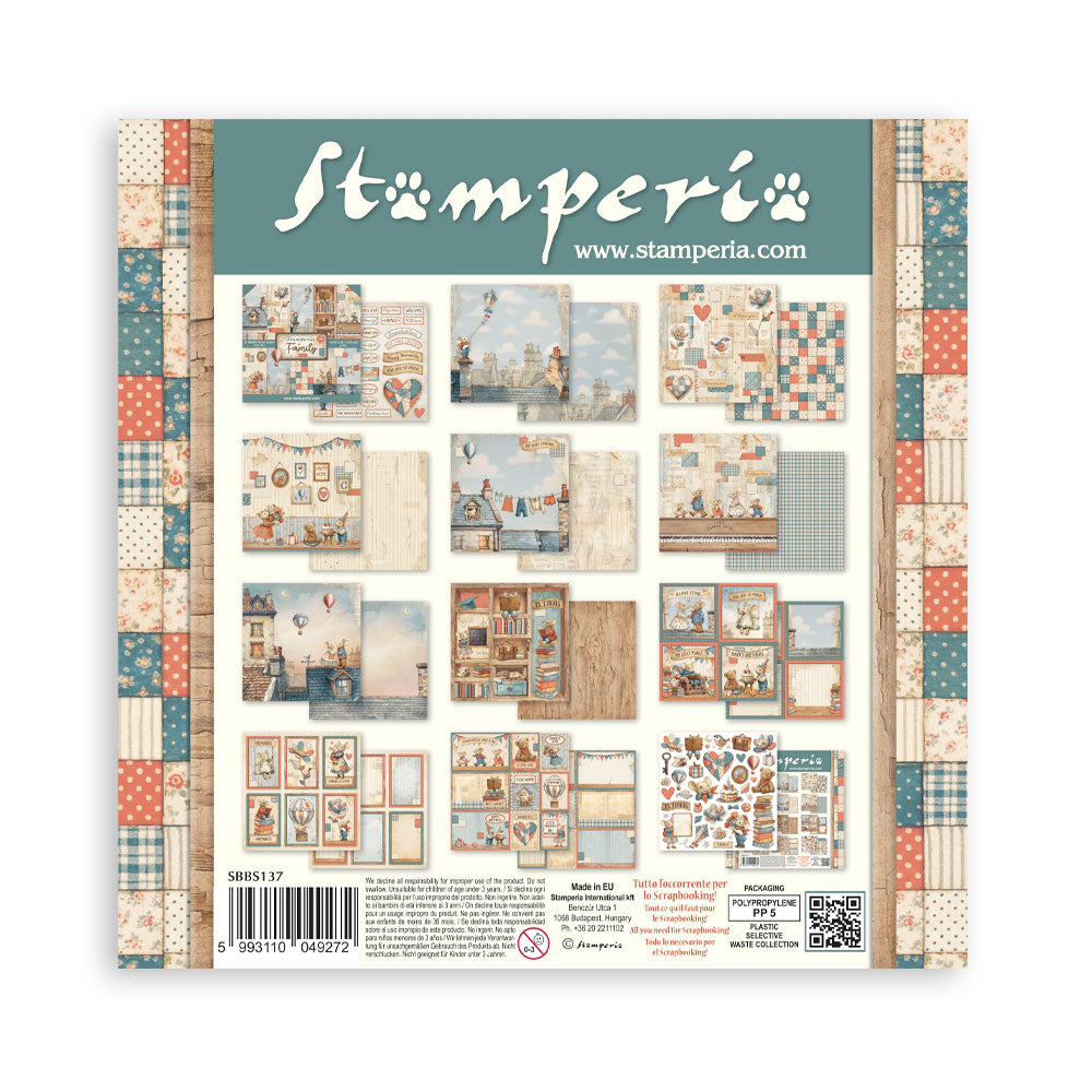 Stamperia Family 8×8 Inch Paper Pack (SBBS137)