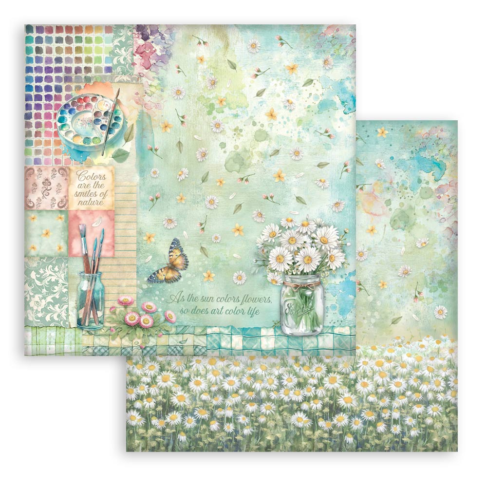 Stamperia Daisy Art 8x8 Inch Paper Pack (SBBS138)