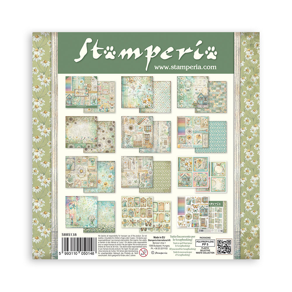 Stamperia Daisy Art 8x8 Inch Paper Pack (SBBS138)