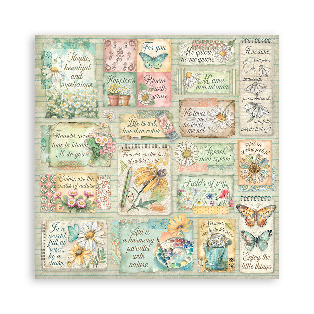 Stamperia Daisy Art 8x8 Inch Paper Pack (SBBS138)