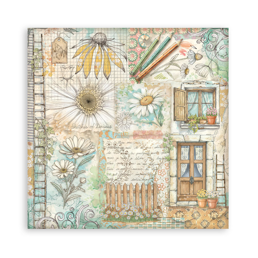 Stamperia Daisy Art 8x8 Inch Paper Pack (SBBS138)