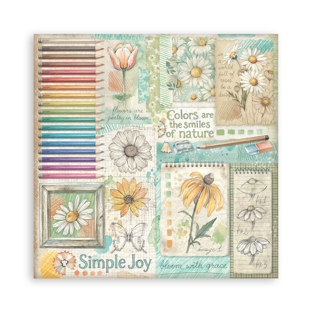 Stamperia Daisy Art 8x8 Inch Paper Pack (SBBS138)