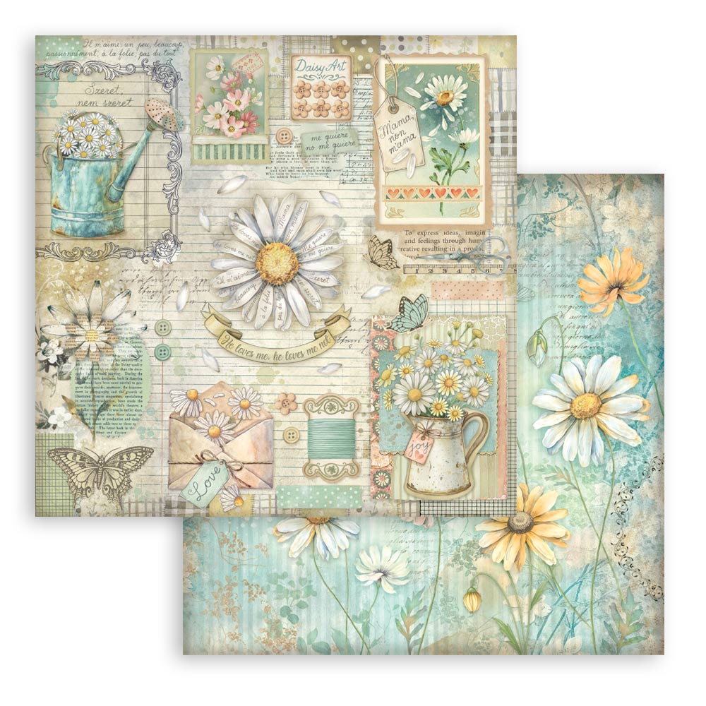 Stamperia Daisy Art 8x8 Inch Paper Pack (SBBS138)