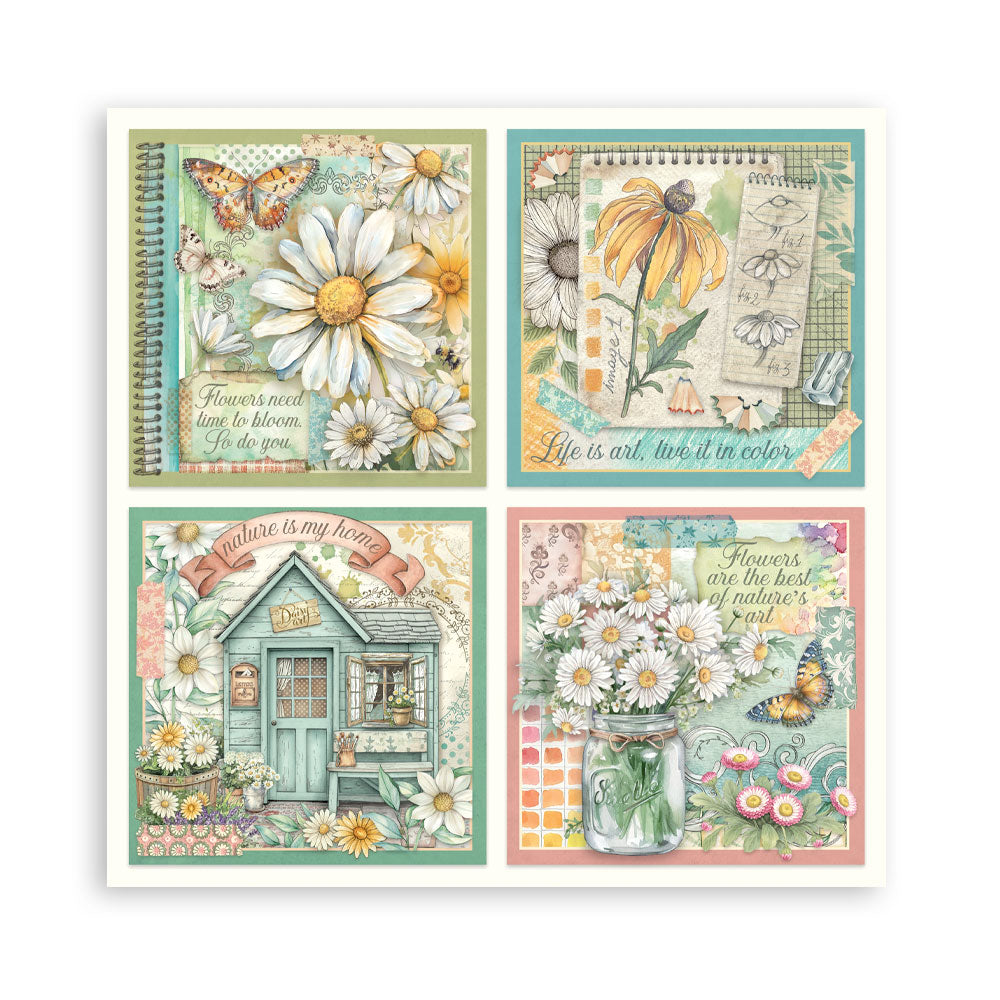 Stamperia Daisy Art 8x8 Inch Paper Pack (SBBS138)