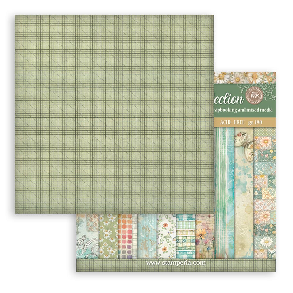 Stamperia Daisy Art 8x8 Inch Paper Pack Maxi Background Selection (SBBS139)