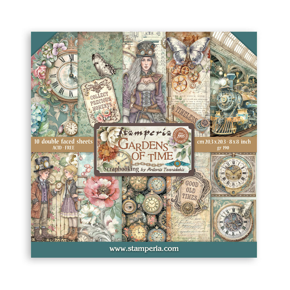 Stamperia Gardens of Time 8x8 Paper Pack (SBBS141)