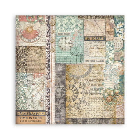 Stamperia Gardens of Time 8x8 Maxi Background Pad (SBBS142)