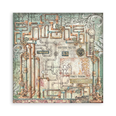 Stamperia Gardens of Time 8x8 Maxi Background Pad (SBBS142)