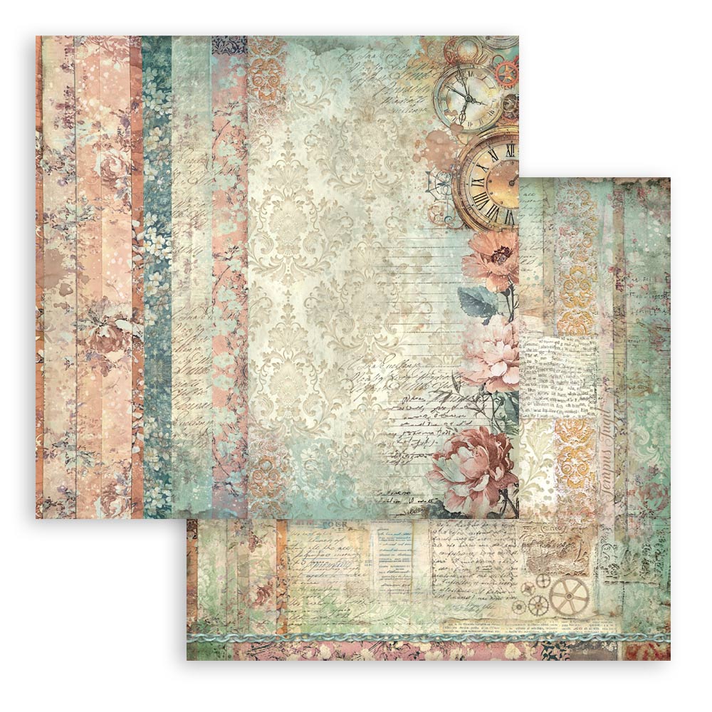 Stamperia Gardens of Time 8x8 Maxi Background Pad (SBBS142)