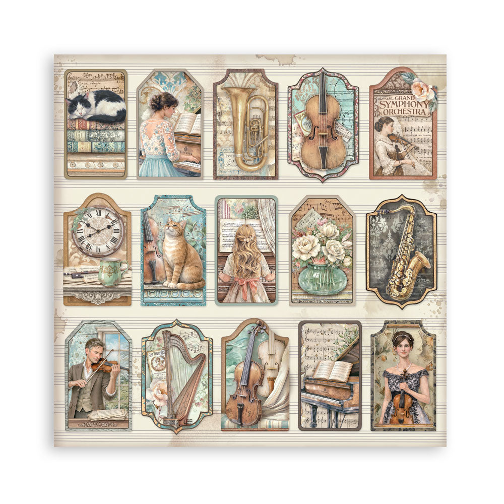 Stamperia Symphony 8x8 Inch Paper Pack by Sara Alcobendas (SBBS144)