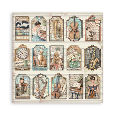 Stamperia Symphony 8x8 Inch Paper Pack by Sara Alcobendas (SBBS144)