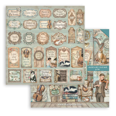Stamperia Symphony 8x8 Inch Paper Pack by Sara Alcobendas (SBBS144)