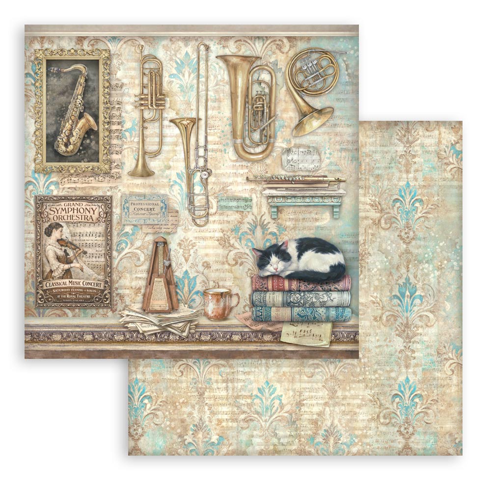 Stamperia Symphony 8x8 Inch Paper Pack by Sara Alcobendas (SBBS144)