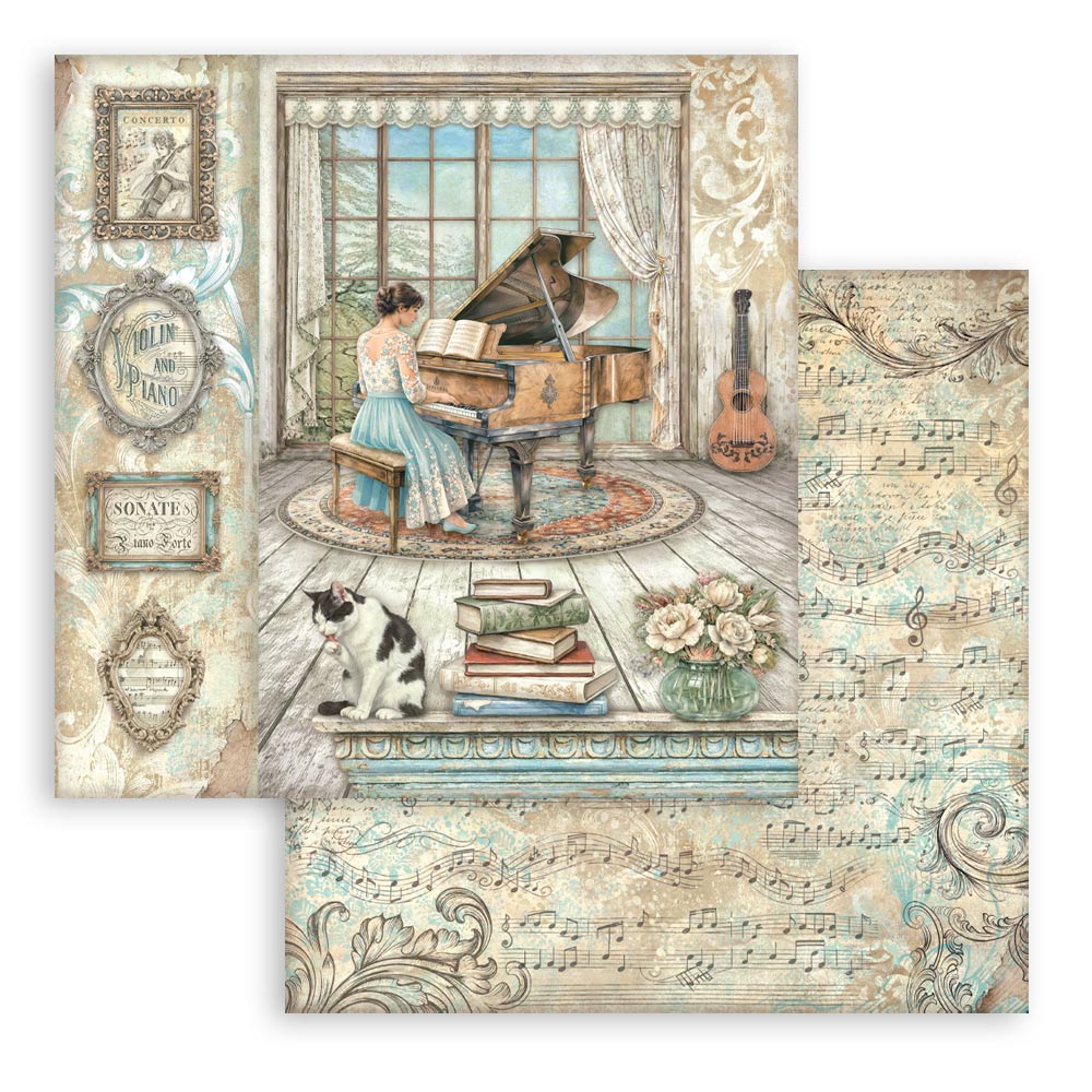Stamperia Symphony 8x8 Inch Paper Pack by Sara Alcobendas (SBBS144)
