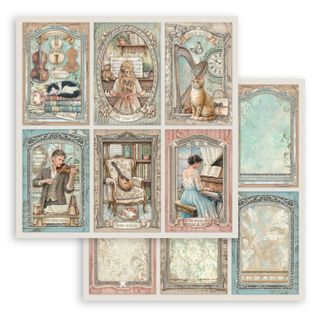Stamperia Symphony 8x8 Inch Paper Pack by Sara Alcobendas (SBBS144)