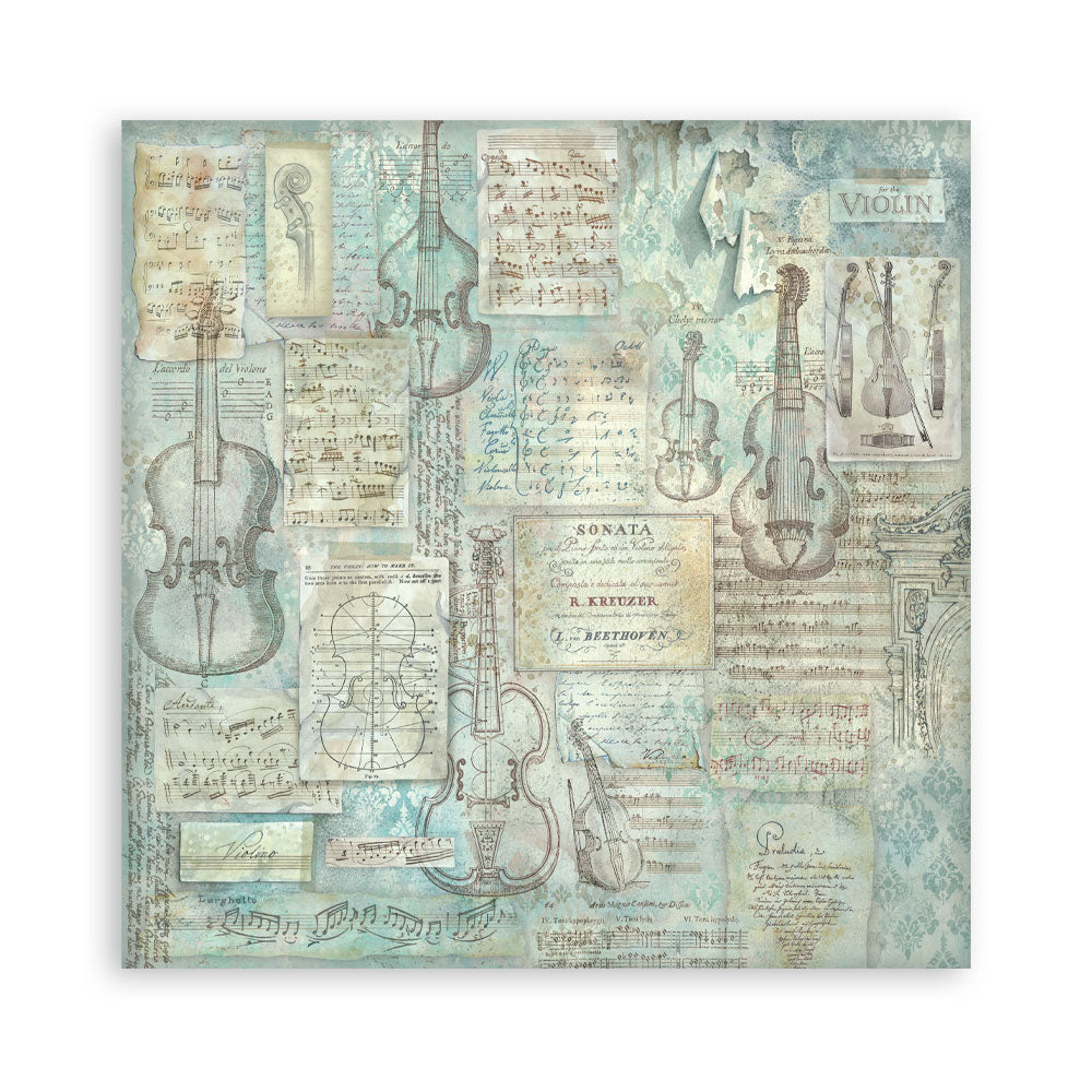 Stamperia Symphony 8x8 Inch Paper Pack Maxi Background Selection by Sara Alcobendas (SBBS145)