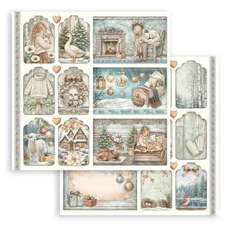 Stamperia White Christmas 8 x 8 Inch Paper Pack by Cristina Radovan - SBBS146