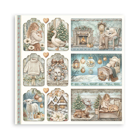 Stamperia White Christmas 8 x 8 Inch Paper Pack by Cristina Radovan - SBBS146