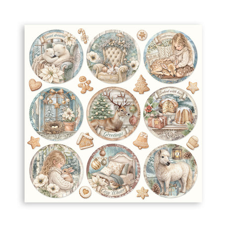Stamperia White Christmas 8 x 8 Inch Paper Pack by Cristina Radovan - SBBS146