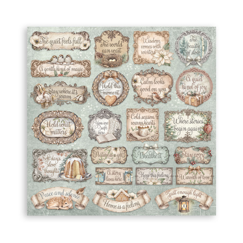 Stamperia White Christmas 8 x 8 Inch Paper Pack by Cristina Radovan - SBBS146