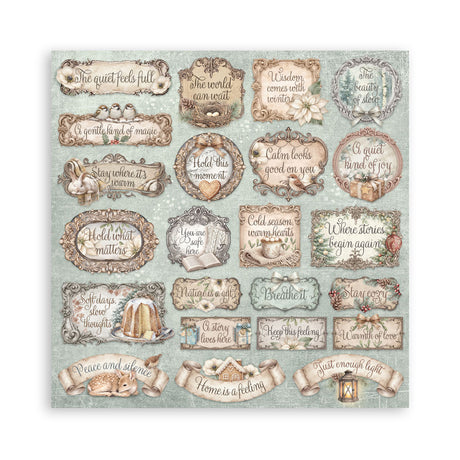Stamperia White Christmas 8 x 8 Inch Paper Pack by Cristina Radovan - SBBS146