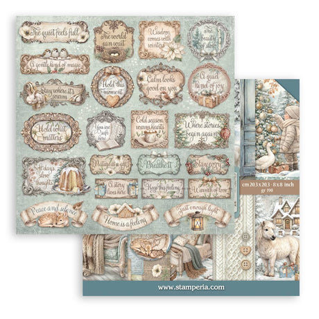 Stamperia White Christmas 8 x 8 Inch Paper Pack by Cristina Radovan - SBBS146