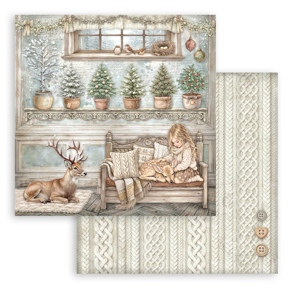 Stamperia White Christmas 8 x 8 Inch Paper Pack by Cristina Radovan - SBBS146