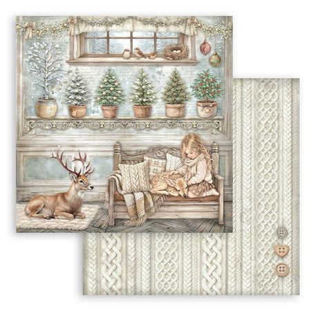 Stamperia White Christmas 8 x 8 Inch Paper Pack by Cristina Radovan - SBBS146