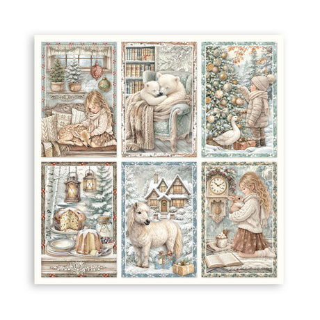 Stamperia White Christmas 8 x 8 Inch Paper Pack by Cristina Radovan - SBBS146