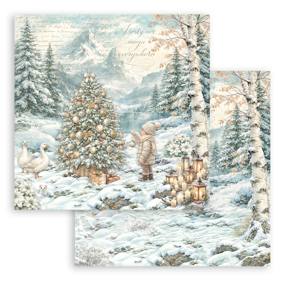 Stamperia White Christmas 8 x 8 Inch Paper Pack by Cristina Radovan - SBBS146